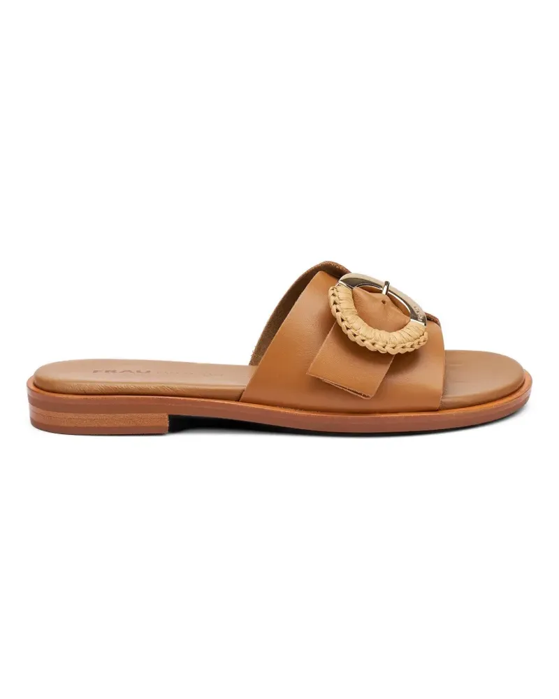 FRAU buckle-detail leather sliders - Nude Nude