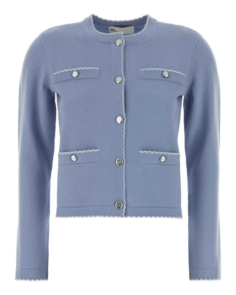 Tory Burch Kendra Cardigan mit Wellensaum - Blau Blau
