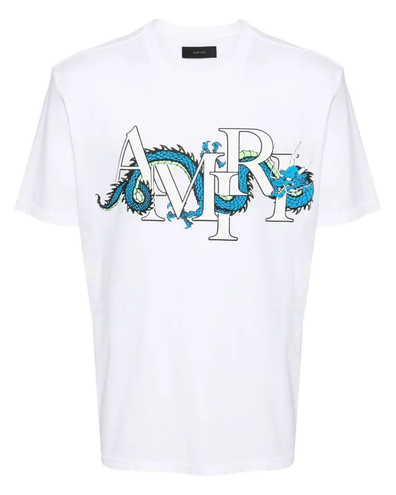 Amiri T-Shirt mit Drachen-Print - Weiß Weiß