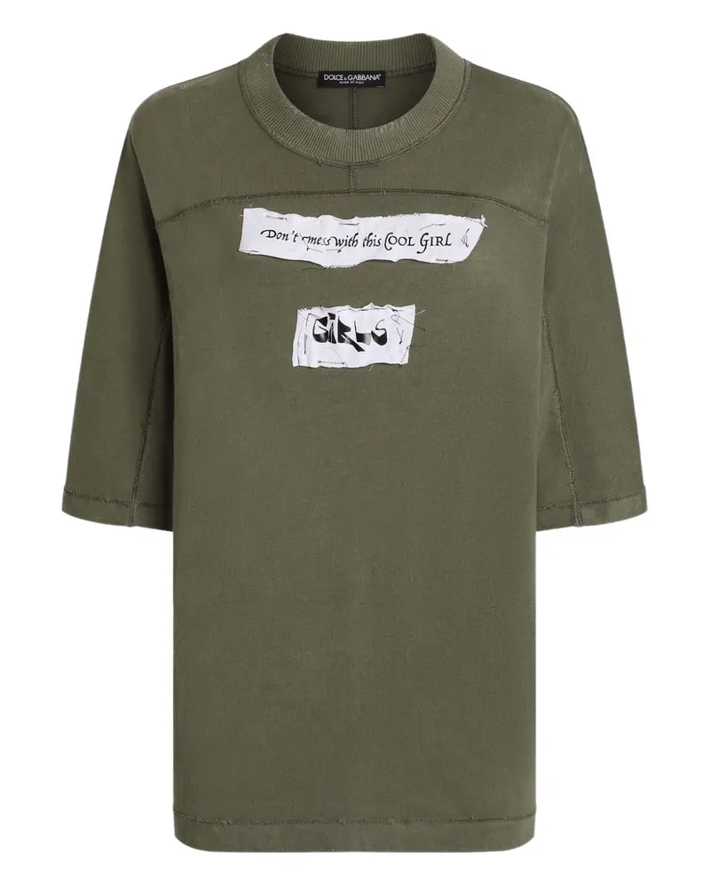 Dolce & Gabbana T-Shirt mit grafischem Print - Grün Grün