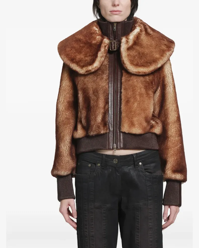 Charlotte Knowles Eliza shearling jacket - Braun Braun