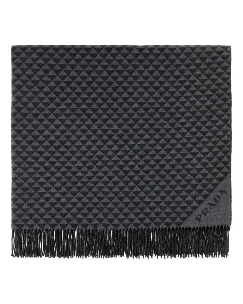 Prada Decke mit Triangel-Logo - Schwarz Schwarz