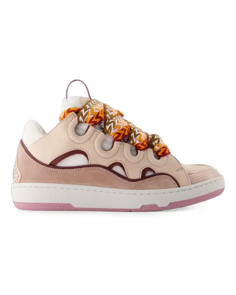 Lanvin Curb leather sneakers - Rosa Rosa
