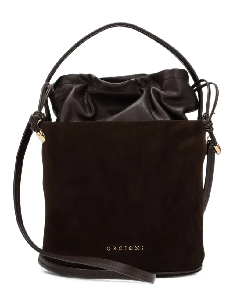 Orciani small Her-O Peach Oro suede bucket bag - Braun Braun