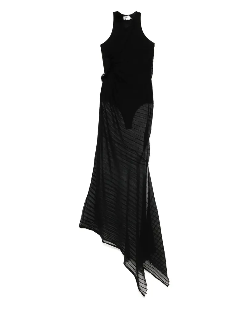 Victoria Beckham Geripptes Maxikleid - Schwarz Schwarz