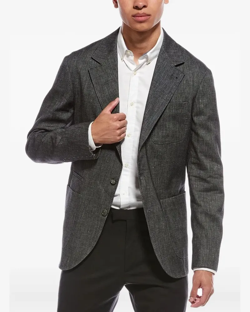 Brunello Cucinelli linen-blend blazer - Grau Grau