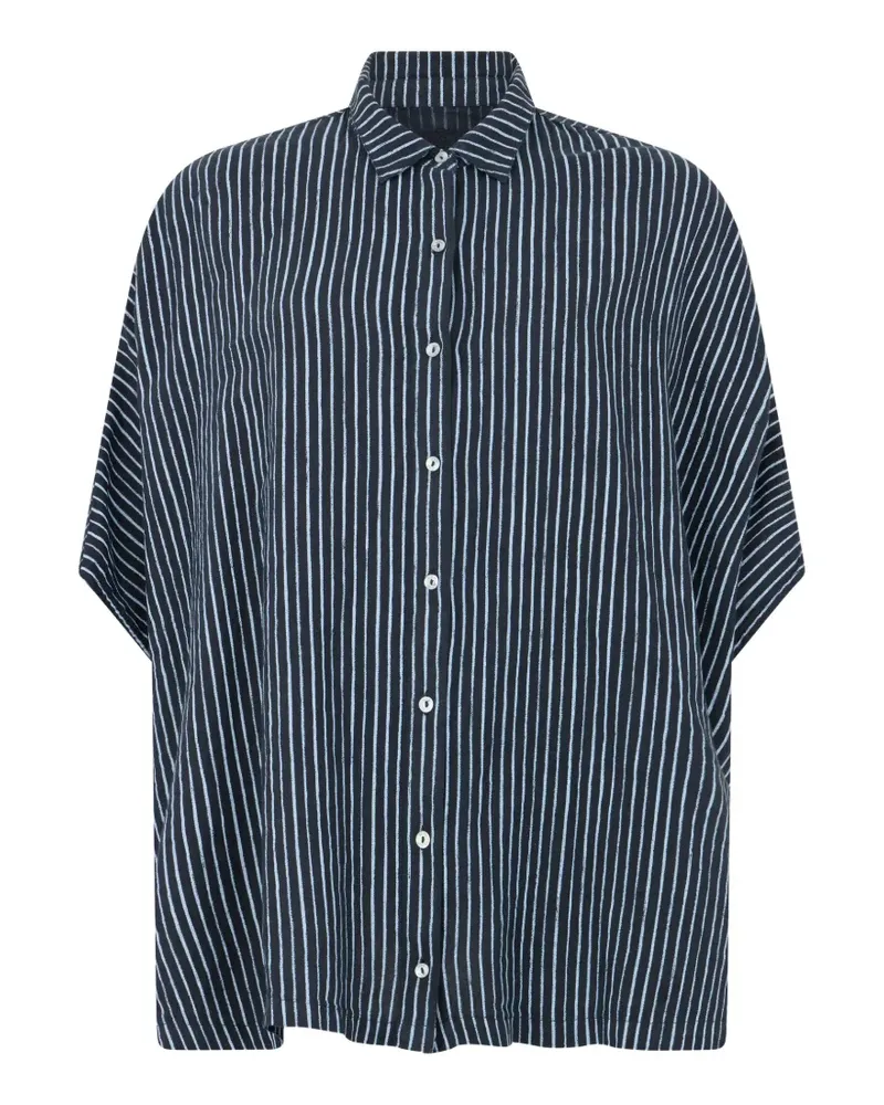 120% Lino striped shirt - Blau Blau