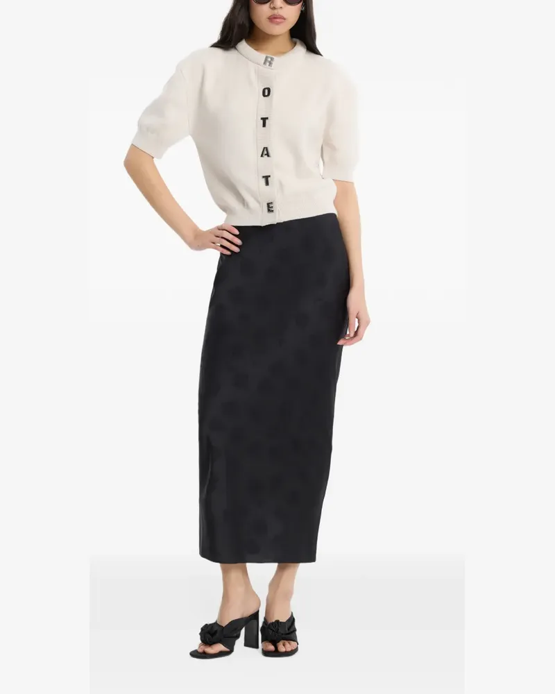 ROTATE Birger Christensen Geknöpfter Letter Cardigan - Nude Nude