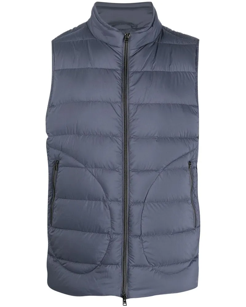 Herno Gefütterte Weste mit Stehkragen - Blau Blau