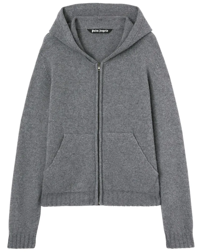 Palm Angels Kapuzenjacke mit Logo - Grau Grau