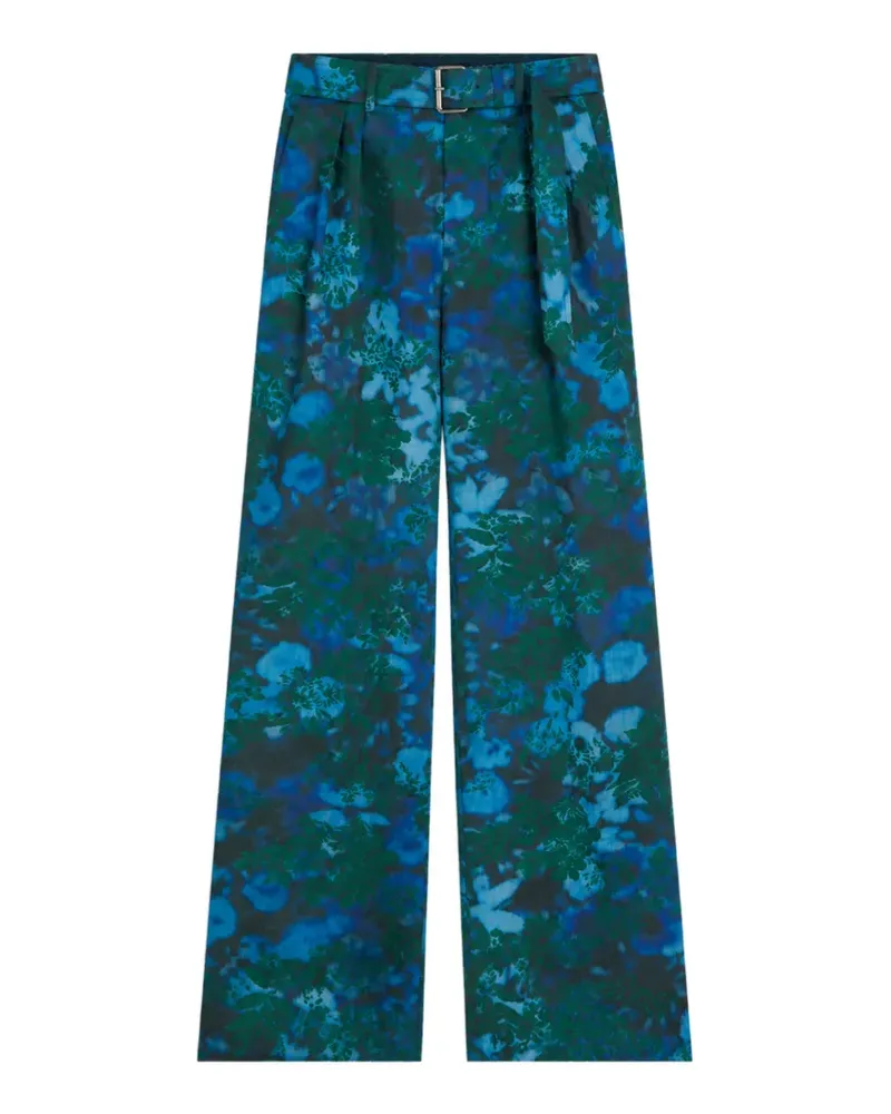 Dries van Noten Jacquard-Hose mit Gürtel - Blau Blau