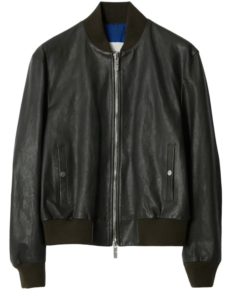 Burberry Bomberjacke aus Leder - Schwarz Schwarz