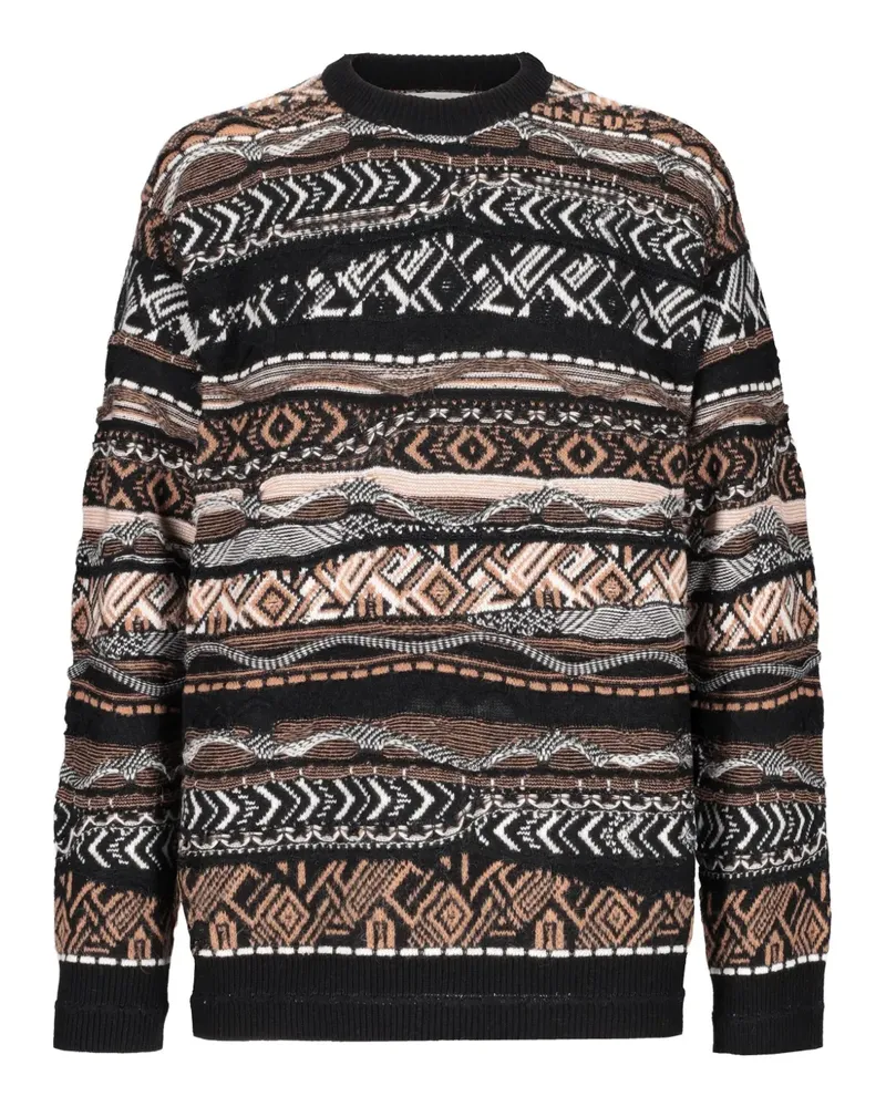 Laneus Pullover mit Fairisle-Muster - Braun Braun
