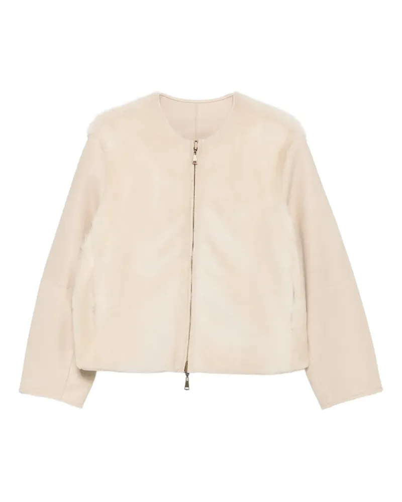 Max Mara shearling panel jacket - Nude Nude