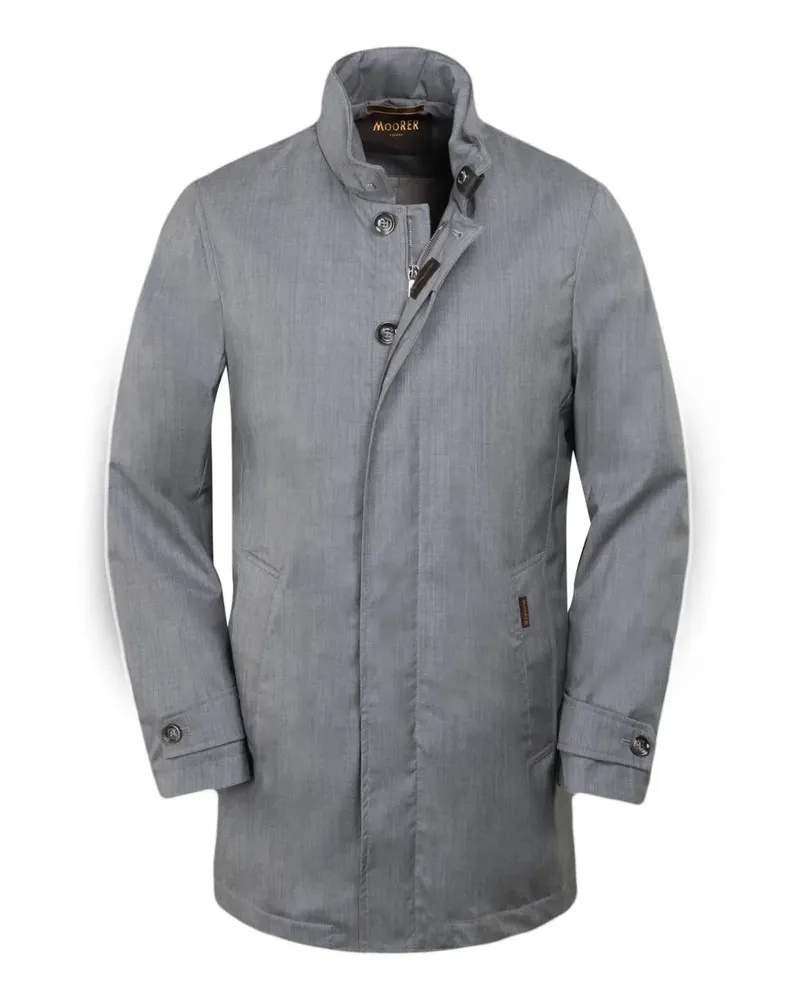 MOORER hooded buttoned wool coat - Grau Grau
