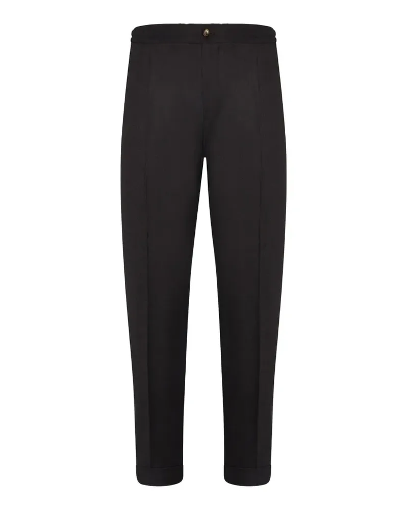 Kiton Klassische Bundfaltenhose mit elastischem Bund - Braun Braun
