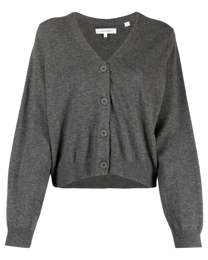 Chinti & Parker Cropped-Cardigan mit V-Ausschnitt - Grau Grau