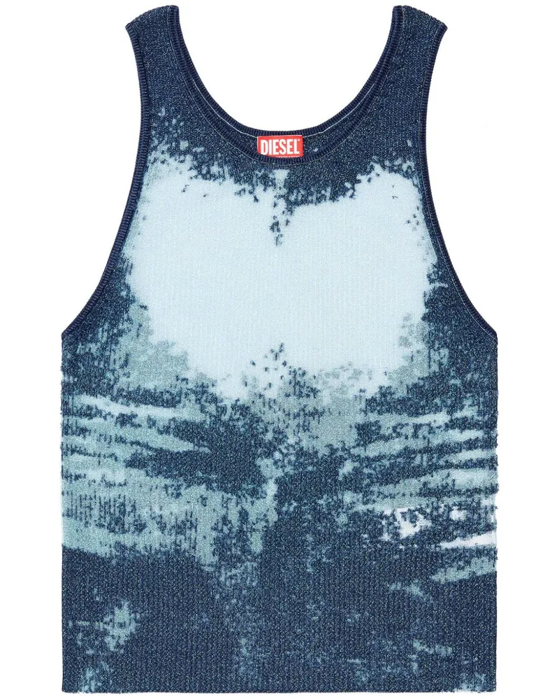 Diesel Jersey-Pullunder mit Acid-Wash-Effekt Blau