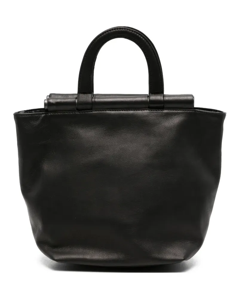 Yohji Yamamoto leather tote bag - Schwarz Schwarz