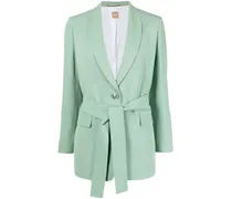 Einreihiger Blazer mit Gürtel - Grün