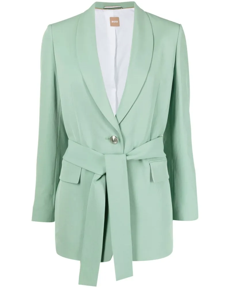 HUGO BOSS Einreihiger Blazer mit Gürtel - Grün Grün