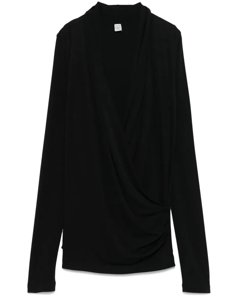 Totême Jerseybluse im Layering-Look - Schwarz Schwarz