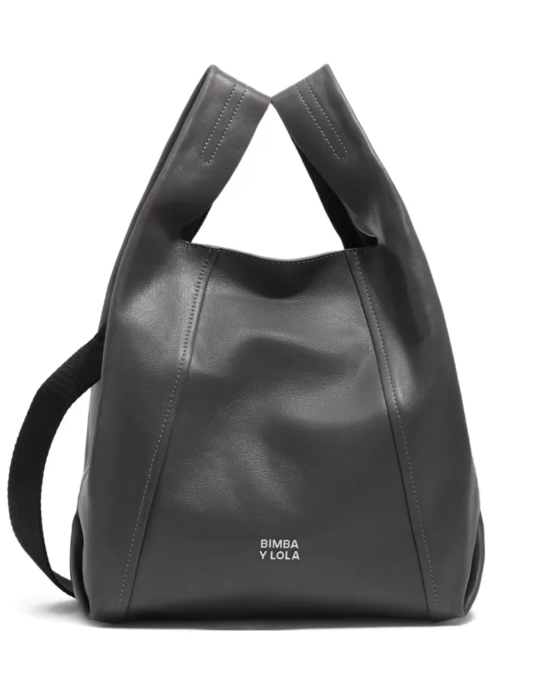 BIMBA Y LOLA Paper Tote Bag aus Leder - Grau Grau