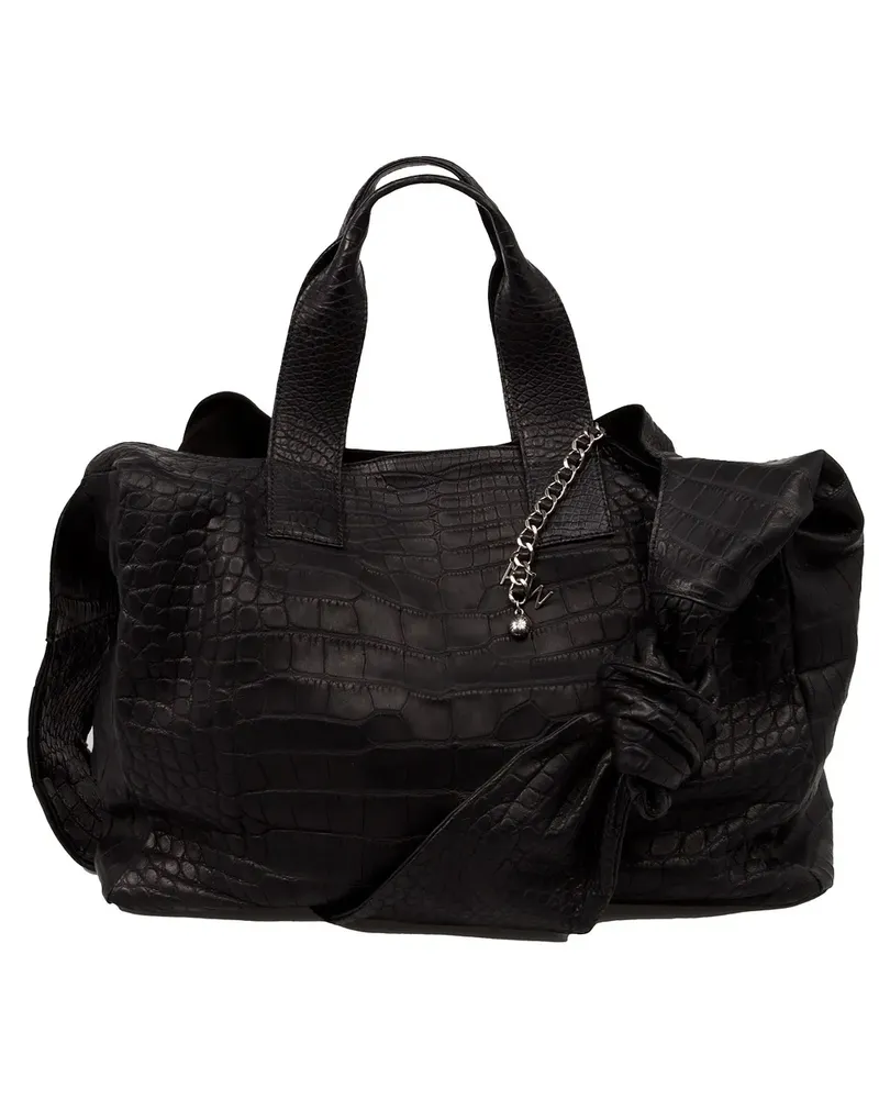 Alexa Wagner Handtasche aus Krokodilleder - Schwarz Schwarz