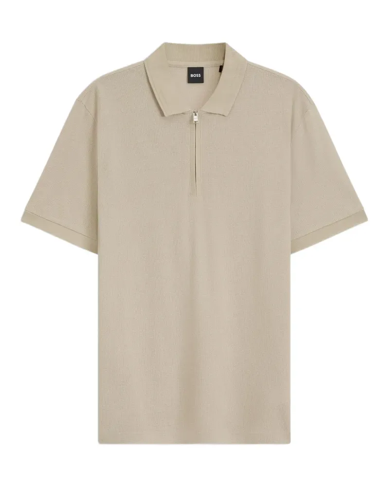 HUGO BOSS Poloshirt mit Reißverschluss - Nude Nude