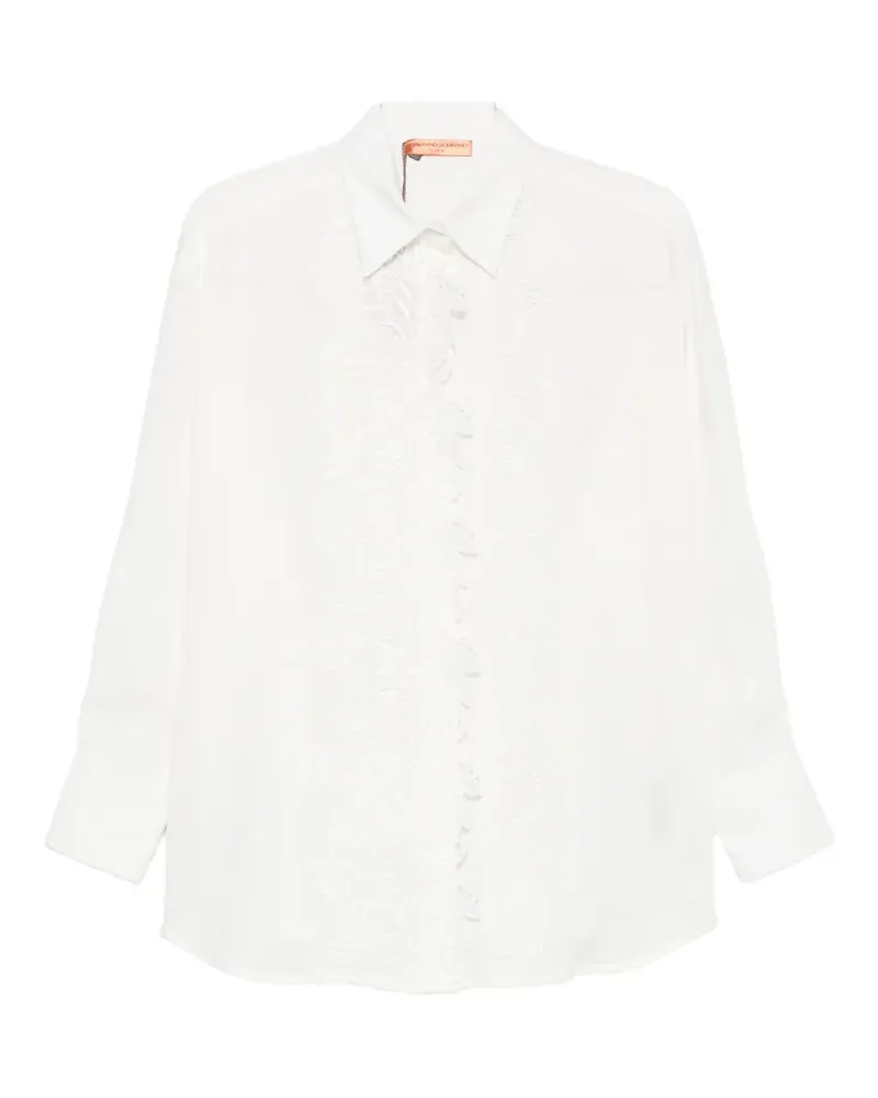 Ermanno Scervino lace-embroidered linen shirt - Weiß Weiß