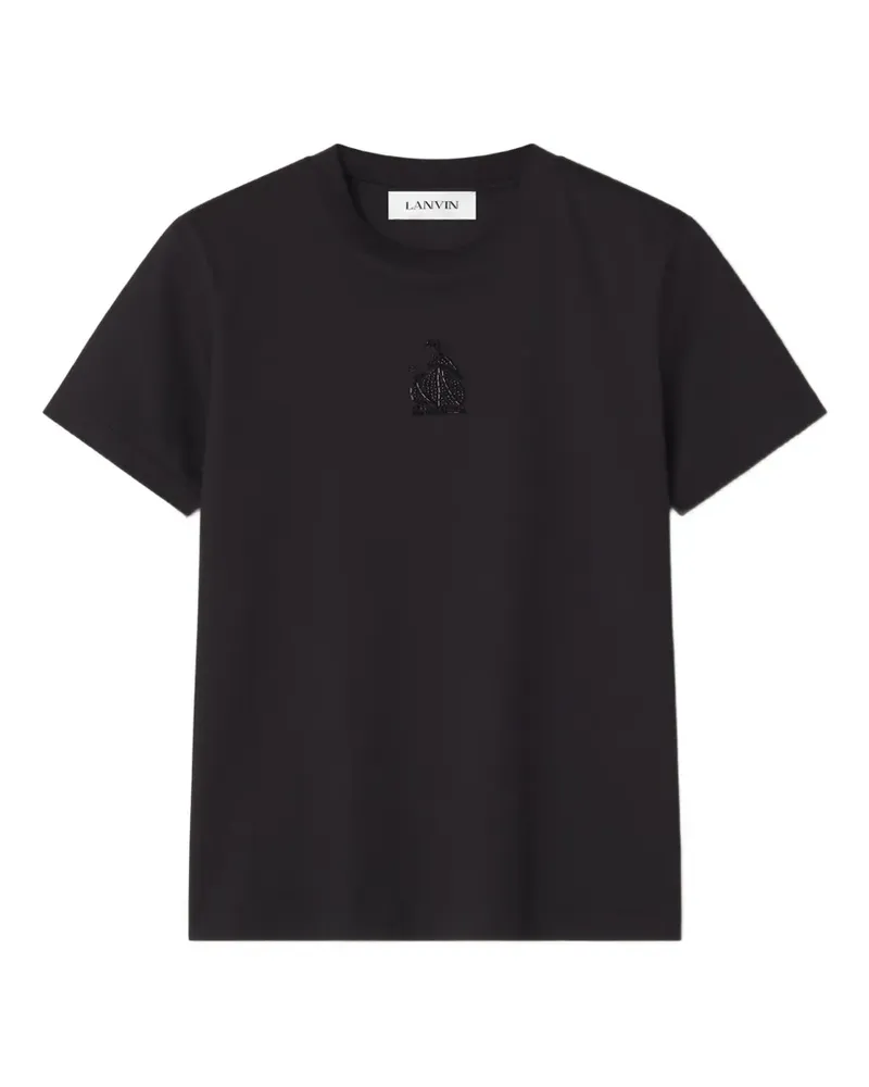 Lanvin T-Shirt aus besticktem Jersey - Schwarz Schwarz