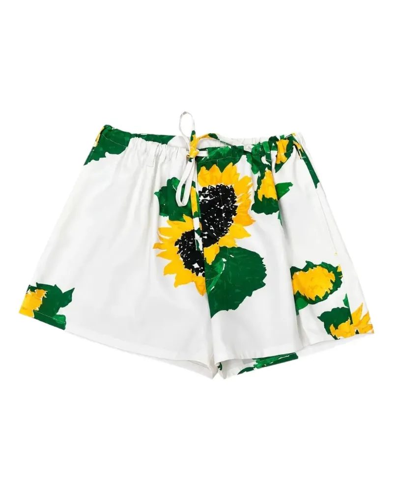 Moschino Shorts mit Sonnenblumen-Print - Weiß Weiß