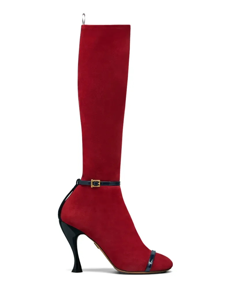 Thom Browne Wildlederstiefel mit Streifendetail - Rot Rot