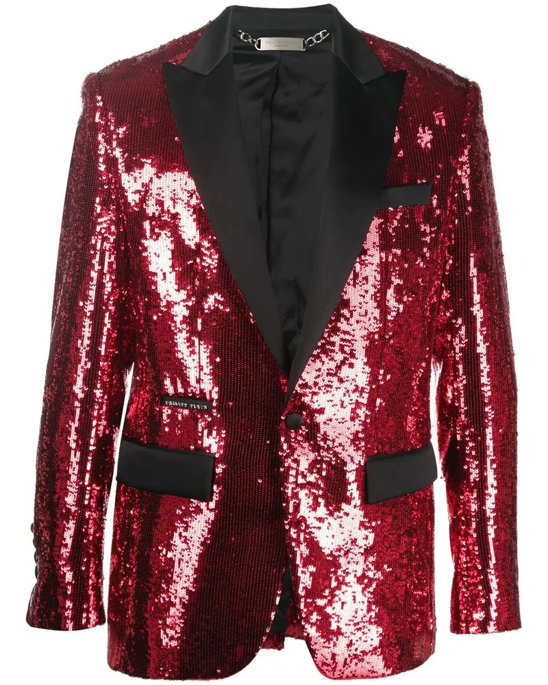 Philipp Plein Sakko mit Pailletten - Rot Rot