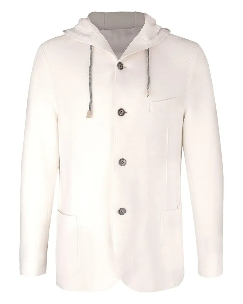 Eleventy hooded buttoned jacket - Weiß Weiß