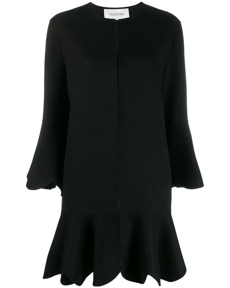 Valentino Garavani Mantel mit gewelltem Saum - Schwarz Schwarz