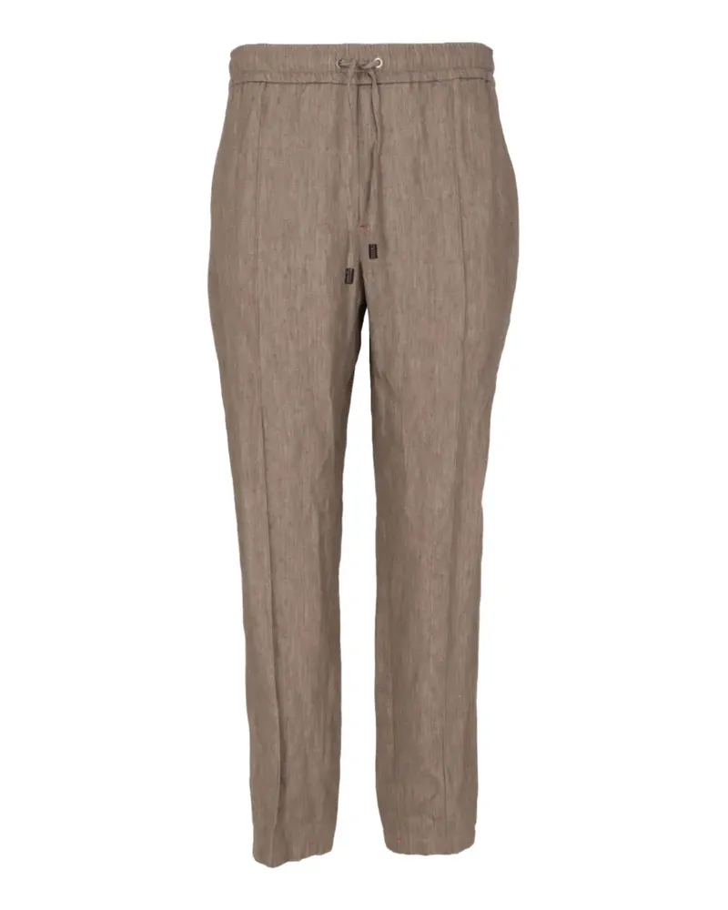 Isaia drawstring tailored trousers - Braun Braun