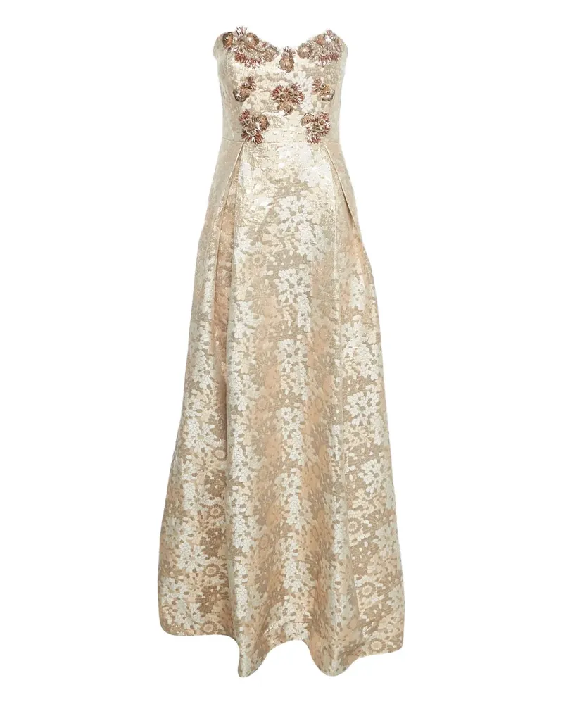 Badgley Mischka Brokat-Kleid mit Pailletten - Nude Nude