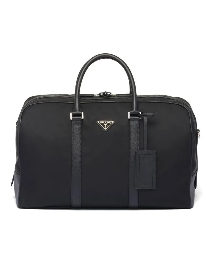 Prada Reisetasche mit Logo-Patch - Schwarz Schwarz