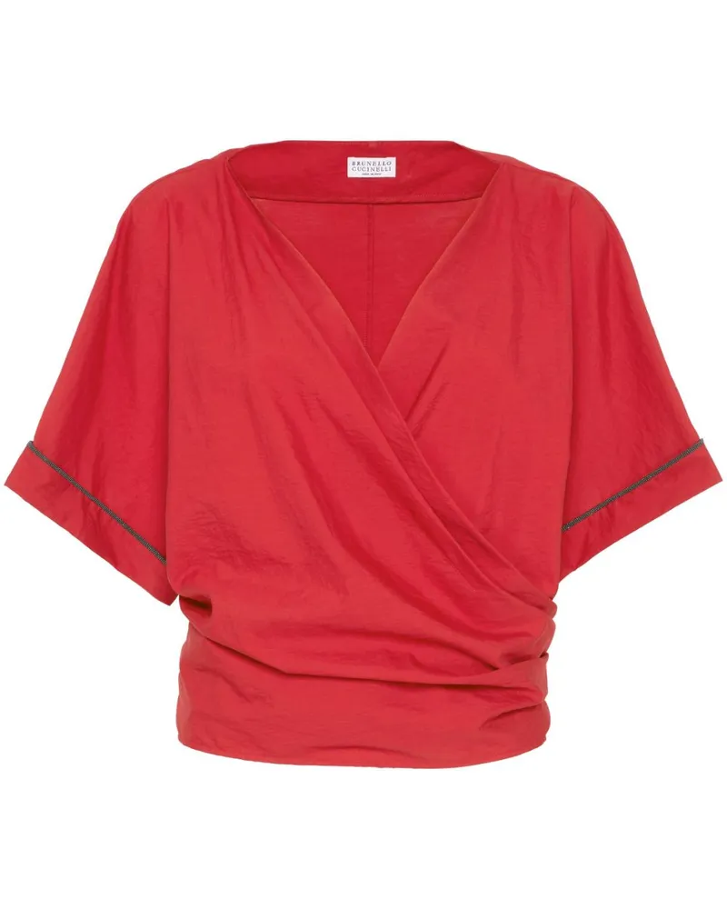Brunello Cucinelli Bluse mit Monili-Detail - Rot Rot