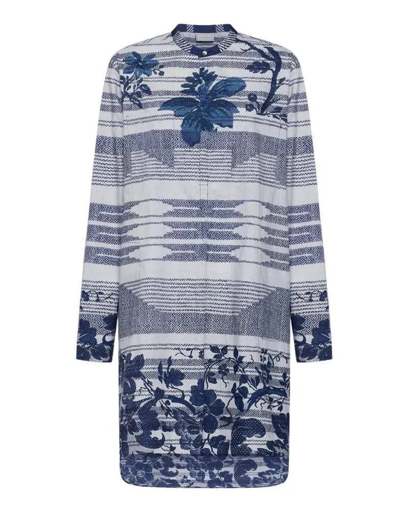Pierre-Louis Mascia Diomede Hemdkleid mit langen Ärmeln - Blau Blau