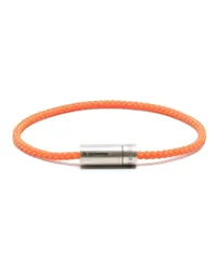 Le Gramme Geflochtenes Armband mit Sterlingsilber Orange