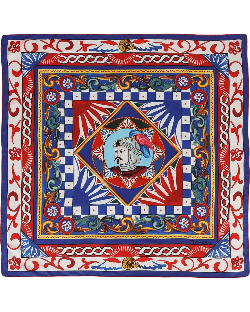 Dolce & Gabbana Schal mit Carretto-Print - Blau Blau