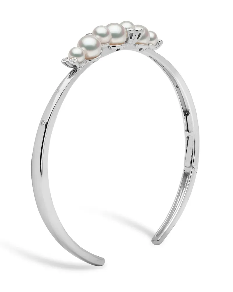 YOKO London 18kt Raindrop Weißgoldarmspange mit Akoya-Perlen und Diamanten - Silber Silber