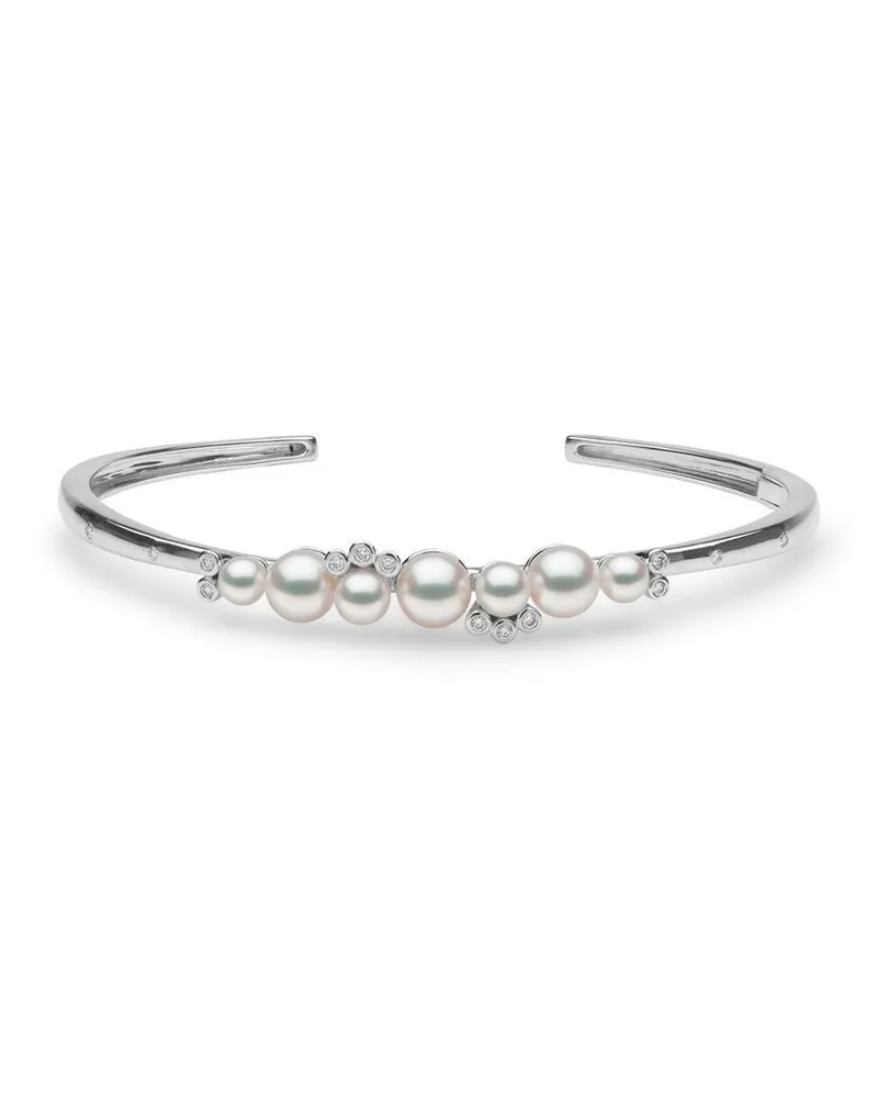 YOKO London 18kt Raindrop Weißgoldarmspange mit Akoya-Perlen und Diamanten - Silber Silber
