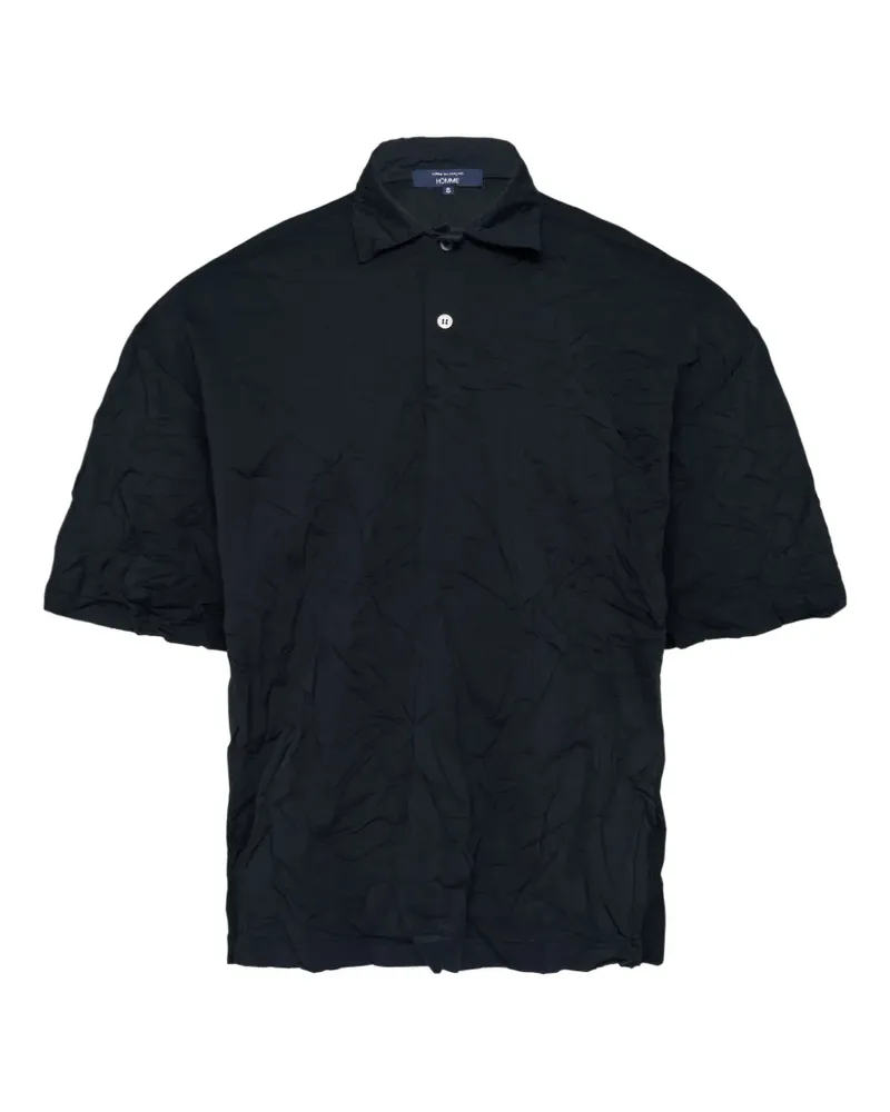 Comme des Garçons crinkled-finish polo shirt - Schwarz Schwarz