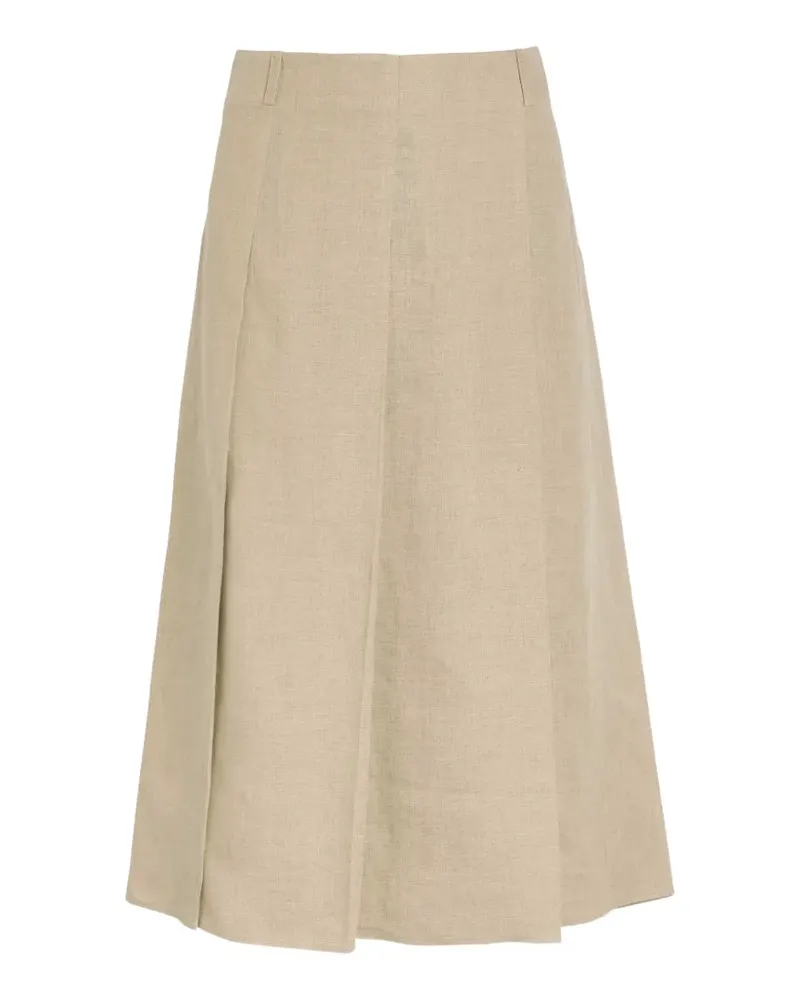 TOD'S pleated A-line midi skirt - Nude Nude