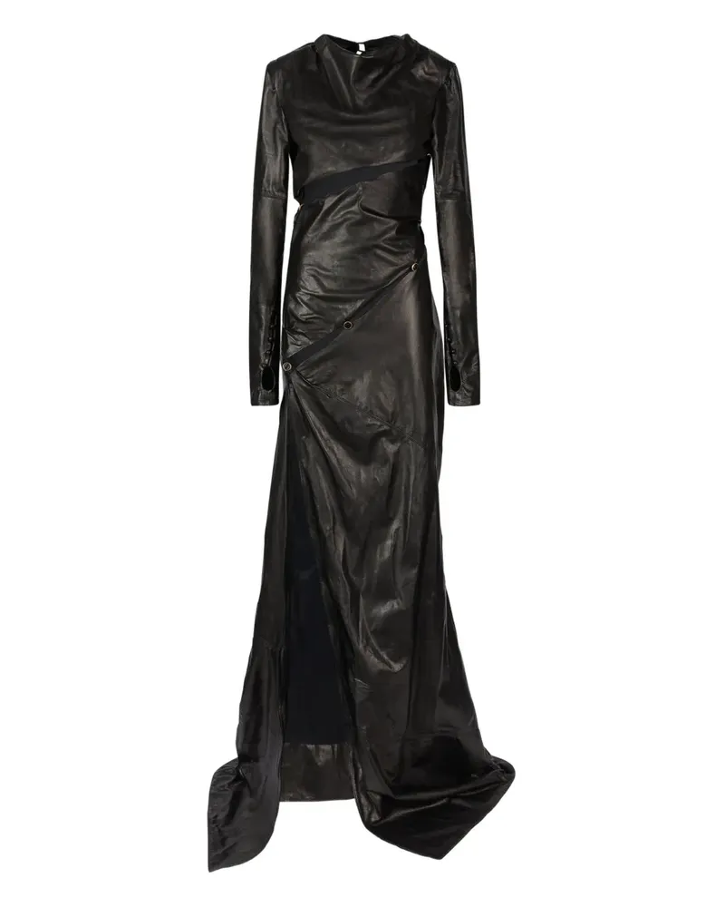GCDS Maxikleid aus Leder - Schwarz Schwarz
