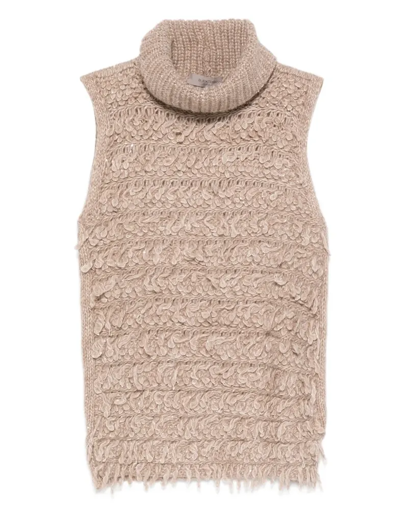 D.EXTERIOR roll-neck textured sweater - Nude Nude