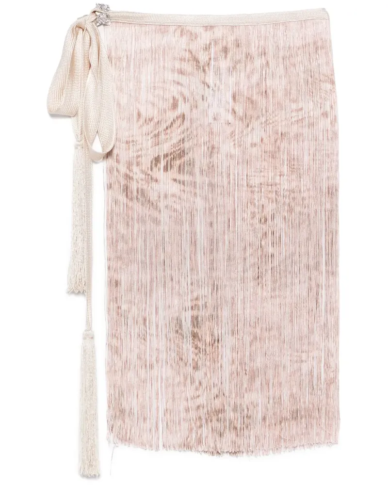 Blumarine Minirock mit Fransen - Nude Nude